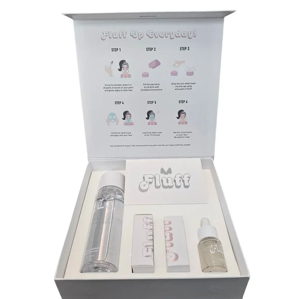 Fluff Mask Hydrating Coin Sheet Mask Kit Skincare Serum Essence Glowing Skin B